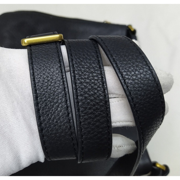 Fossil Black Pebbled Leather Zipper Expandable Crossbody Bag - Picture 6 of 16